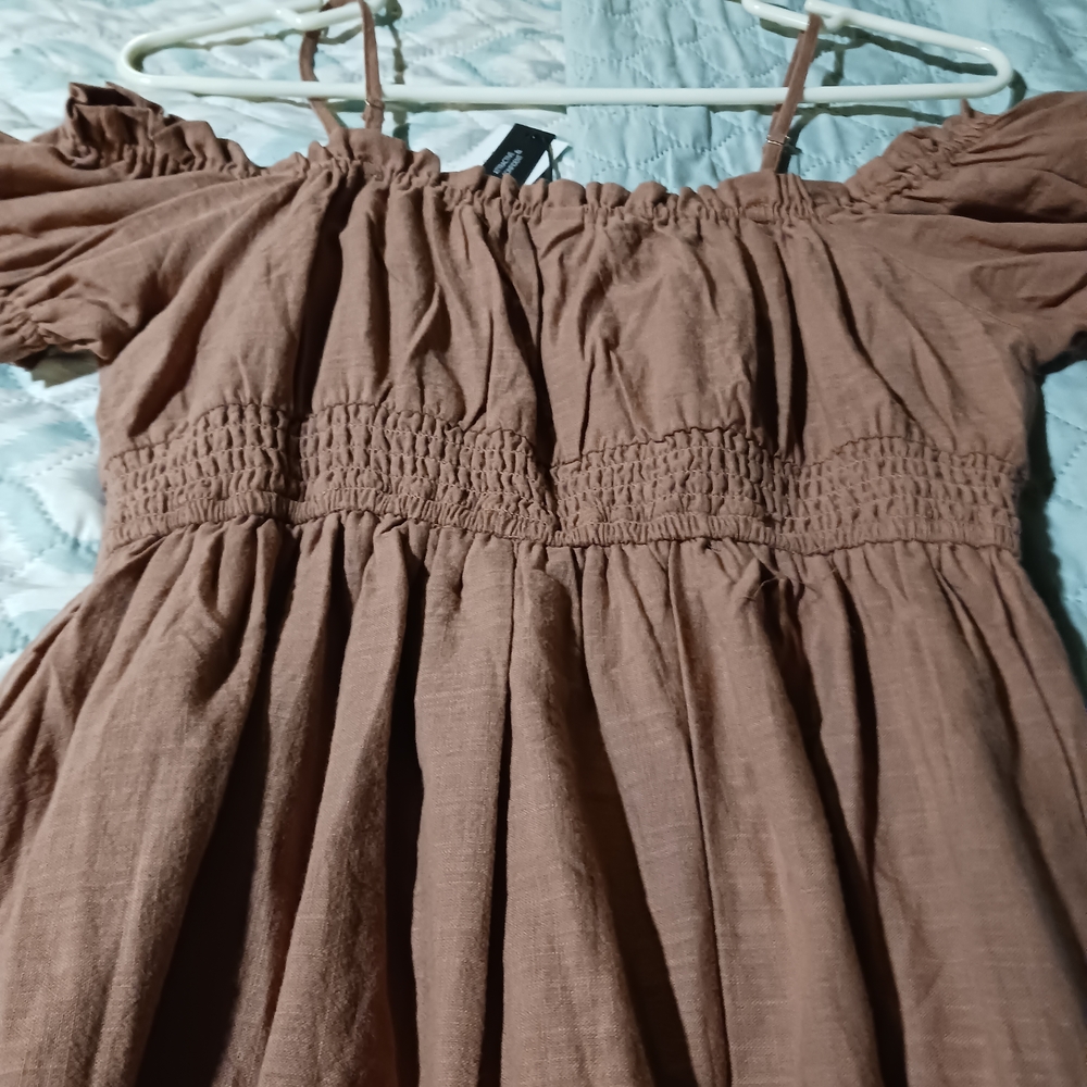 Mauve Off-Shoulder Dress
